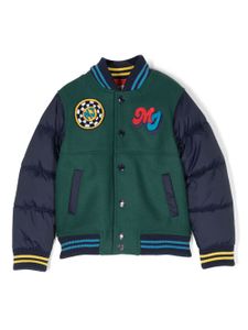 Marc Jacobs Kids veste bomber à détail de patch - Bleu