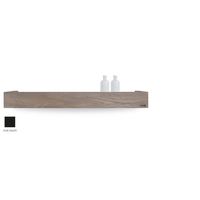 Looox Wooden Shelf BoX 90 cm, massief eiken old grey, bodemplaat mat zwart - thumbnail