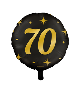 Classy Folieballon 70 Jaar Zwart/Goud (46cm)