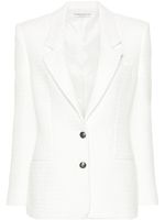 Alessandra Rich blazer en tweed à simple boutonnage - Blanc