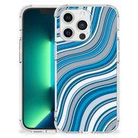 iPhone 13 Pro Max Doorzichtige Silicone Hoesje Waves Blue