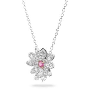 Swarovski 5642868 Ketting Eternal Flower zilverkleurig-roze-wit 38-44 cm