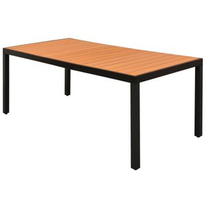 Tuintafel 185x90x74 cm aluminium en HKC bruin