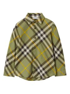 Burberry Kids chemise en coton à motif Vintage Check - Vert