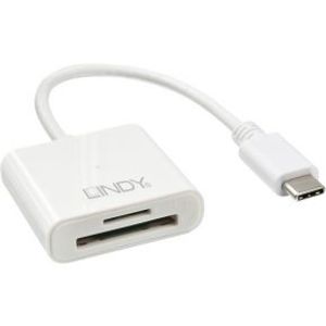 Lindy 43185 geheugenkaartlezer USB 3.2 Gen 1 (3.1 Gen 1) Type-C Wit