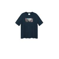 Mango Man T-shirt met printopdruk blauw