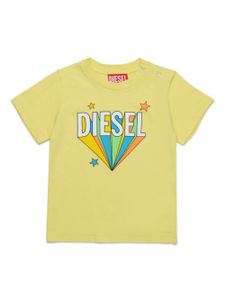 Diesel Kids t-shirt à imprimé Prisma en coton - Jaune