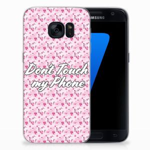 Samsung Galaxy S7 Silicone-hoesje Flowers Pink DTMP