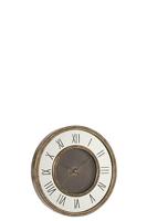 JOLIPA Klok Romeinse cijfers spiegel MDF antiek goud klein 47 x 6 x 47 cm