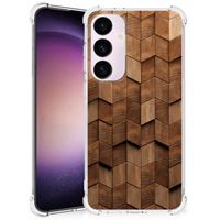 Stevig Telefoonhoesje voor Samsung Galaxy S24 Plus Wooden Cubes