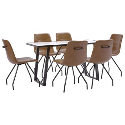 vidaXL 7-delige Eethoek kunstleer cognackleurig vidaXL 7-delige Eethoek kunstleer cognackleurig