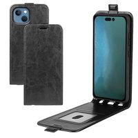 iPhone 14 Verticale Flip Case met Kaarthouder - Zwart - thumbnail