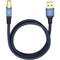 Oehlbach USB Plus B USB 2.0 [1x USB-A 2.0 stekker - 1x USB-B 2.0 stekker] 0.50 m Blauw Vergulde steekcontacten - thumbnail