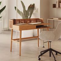 Kave Home Bureau Araxi Hout en rotan, 105 x 62cm - Naturel
