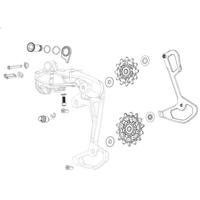 SRAM X0 Eagle T-type AXS achterderailleur set up sleutel/kooislot montageset - inclusief veren