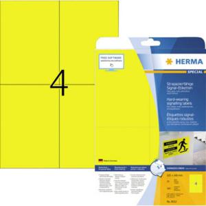 Herma 8032 Folie-etiketten 105 x 148 mm Polyester Geel 100 stuk(s) Extra sterk hechtend Laser (zwart/wit), Laser (kleur), Kopiëren (zwart/wit), Kopiëren (kleur)