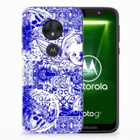 Silicone Back Case Motorola Moto G7 Play Angel Skull Blauw