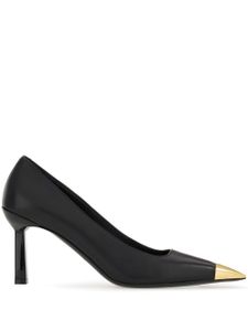 Ferragamo escarpins en cuir à bout métallisé - Noir