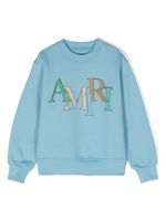 AMIRI KIDS sweat en coton à logo imprimé - Bleu