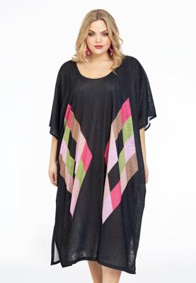 Yoek Kaftan met rechthoeken COLOUR BLOCK | Zwart | Maat size 2 Yoek Kaftan met rechthoeken COLOUR BLOCK | Zwart | Maat size 2