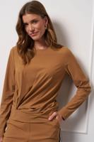 Studio Anneloes Winona Knot Top 13247 T-shirt Lange Mouw 1300 Caramel