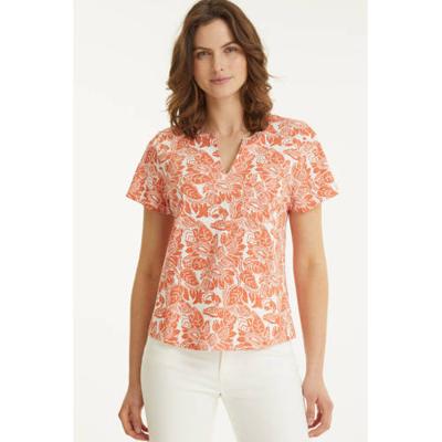 Part Two top GesinaPW met all over print oranje/katoen