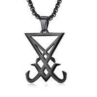 Venetiaanse Mannen Schakelketting met Zwarte Sigil Lucifer Hanger