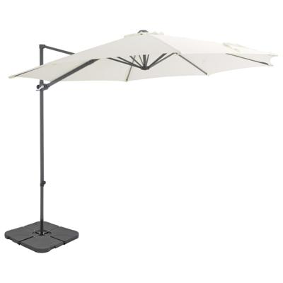 vidaXL Parasol met draagbare voet zandkleurig vidaXL Parasol met draagbare voet zandkleurig