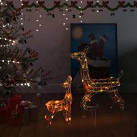 VidaXL Kerstversiering rendierfamilie 160 LED meerkleurig acryl - thumbnail