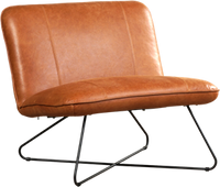 Cognac leren industriële fauteuil zonder armleuning Smile - Vintage Leer Cognac (cognac leer) - thumbnail