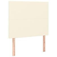 vidaXL Hoofdbord LED 80x5x118/128 cm kunstleer crèmekleurig, hoofdeinde, houten hoofdeinde, bedonderdeel, houten hoofdbord, slaapkamermeubel