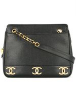 CHANEL Pre-Owned 1994-1996 interlocking CCs shoulder bag - Noir - thumbnail