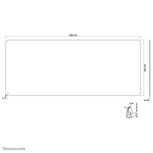 Neomounts NS-GLSPROTECT160 Mobiel preventiescherm Glas (b x h x d) 158 x 65 x 0.6 cm