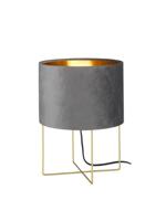 Fischer & Honsel Schemerlamp Aura grijs velvet 50460 - thumbnail