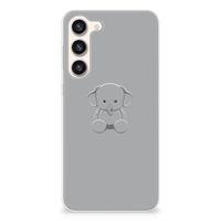 Samsung Galaxy S23 Plus Telefoonhoesje met Naam Grijs Baby Olifant - thumbnail