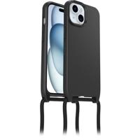 OtterBox React Necklace hoesje met MagSafe voor iPhone 15, ultradunne beschermhoes met verstelbare en afneembare kettingriem, getest volgens militaire standaard, Zwart