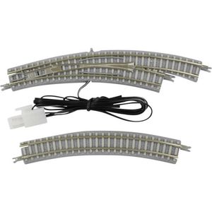 Z Rokuhan rails (met ballastbed) 7297058 Gebogen wissel, Elektrisch, Rechts 30 ° 195 mm, 220 mm 1 stuk(s)