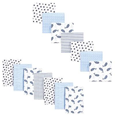 Hudson Baby Unisex Baby Cotton Flannel Burp Cloths and Receiving Blankets, 14-Piece, Narwhal, One Size
