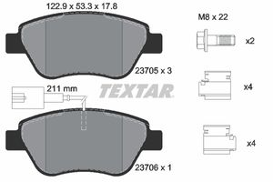 Remblokkenset, schijfrem TEXTAR, u.a. für Fiat, Alfa Romeo, Lancia