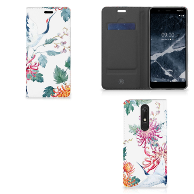 Nokia 5.1 (2018) Hoesje maken Bird Flowers