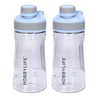 Waterfles / drinkfles / sportfles Aquamania - 2x - lichtblauw - 530 ml - kunststof - bpa vrij - thumbnail