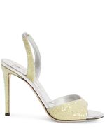 Giuseppe Zanotti sandales ornées de sequins 105 mm à bride arrière - Jaune