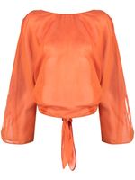 Alberta Ferretti blouse à col v au dos - Orange