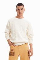 Loose fit trui met badstof-effect