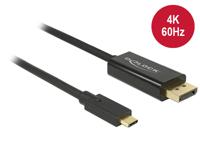 Delock 85257 Kabel USB Type-C male > DisplayPort male (DP Alt Mode) 4K 60 Hz 3 m zwart - thumbnail