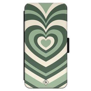 iPhone 14 Pro Max flipcase - Hart swirl groen