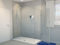 Balmani Modular hoekdouche met deur 170 x 200 cm helder glas glanzend chroom profiel - thumbnail