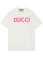 Gucci t-shirt en coton à logo brodé - Blanc