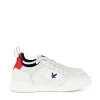 Lyle & Scott Gilzean leren sneakers wit/rood