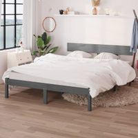 Bedframe massief grenenhout grijs 140x200 cm - thumbnail